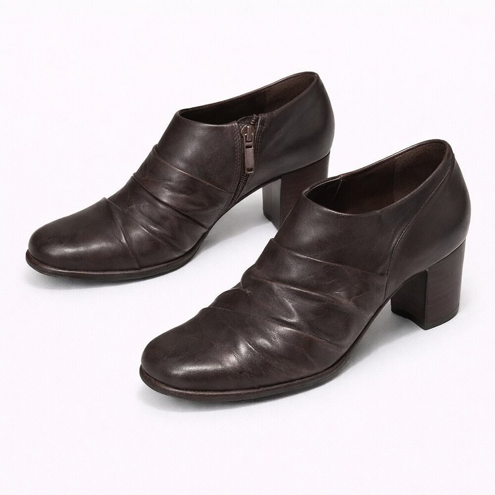 GIANNI BINI Thomas Leather Brown Ankle Booties 5.5